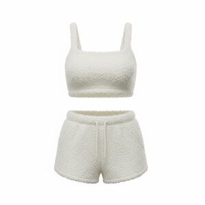 Gilly Hicks Sherpa Fleece Lounge Set – Cream – Size M